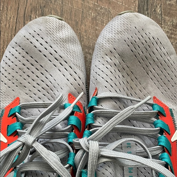 unisex miami dolphins nike gray zoom pegasus 38 running shoe